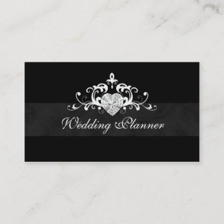 Carte De Visite Bijou formel de coeur d'organisateur de mariage