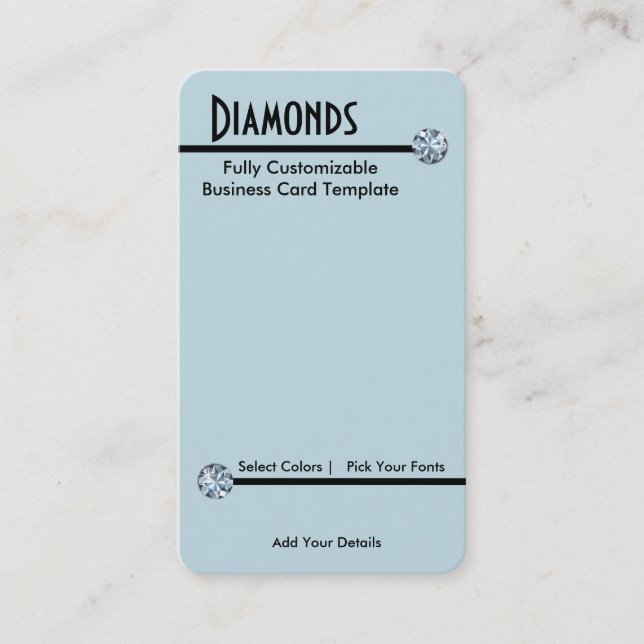 Carte De Visite Bijouterie Diamant - Logo Diamant Strass (Devant)