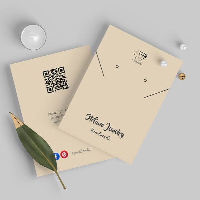 Carte De Visite Bijoux Afficher Ajouter Votre Logo Emballage De Pr (Jewelry Display Add Your Logo Product Packaging Business Card)