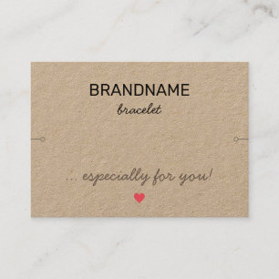 Carte De Visite Bijoux artisanaux Coeur minuscule Bracelet rustiqu
