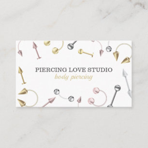 Carte De Visite Bijoux de corps en argent et or rose piercings