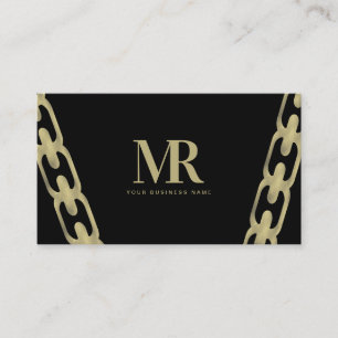 Carte De Visite Bijoux de luxe grande chaîne en faux or