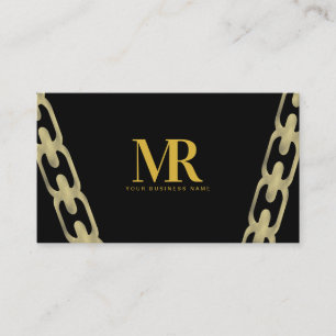 Carte De Visite Bijoux de luxe grande chaîne en feuille d'affaires