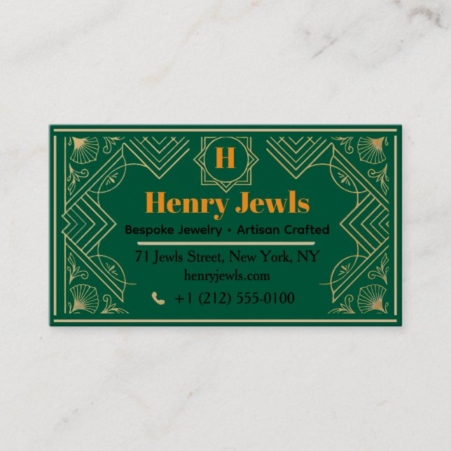 Carte De Visite Bijoux Élégants - Bijoux de Luxe  (Devant)