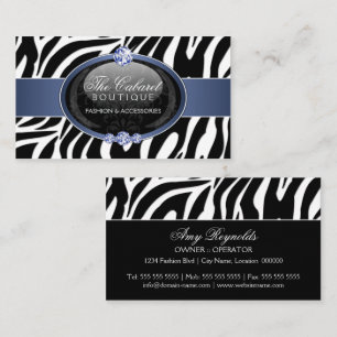 Carte De Visite Bijoux élégants de mode de zèbre