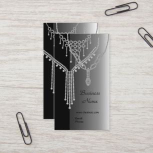 Carte de visite Bijoux Élégants Gris Argent