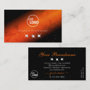 Carte De Visite Bijoux en marbre orange noire parkling Ajouter un