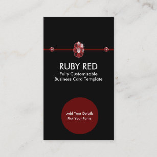 Carte De Visite Bijoux en rubis - Logo en pierre rouge rubis