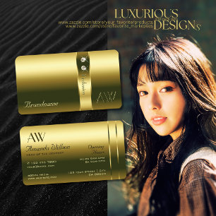 Carte De Visite Bijoux et monogrammes brillants en or de luxe