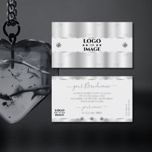 Carte De Visite Bijoux étincelants en argent chatoyant avec logo l