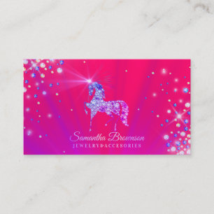 Carte De Visite Bijoux Gems Diamond Purple Rose Unicorne