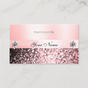 Carte De Visite Bijoux luxueux Diamants Parties scintillant rose P