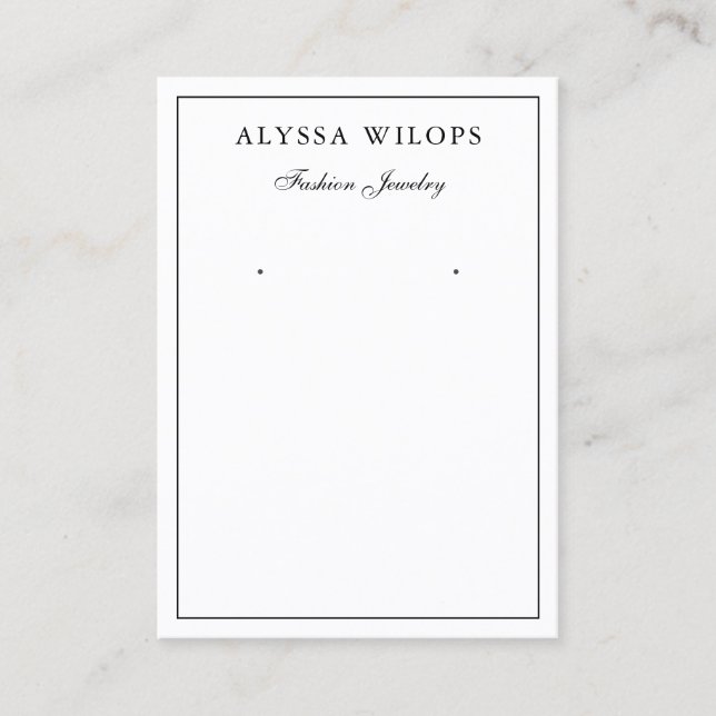 Carte De Visite Bijoux moderne élégant Boho Boucles d'oreilles Car (Devant)