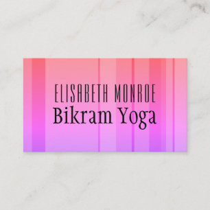 Carte De Visite Bikram Yoga classique rose rayé enseignant