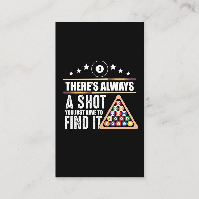 Carte De Visite Billard Team Pool Player Cadeau pour les fans de S (Devant)