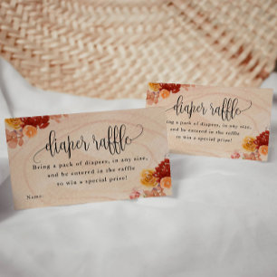 Carte De Visite Billet automne Woodland Animals Baby Diaper Raffle