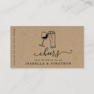 Carte De Visite Billet boisson, bon d'alcool gratuit