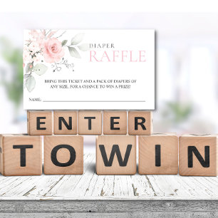 Carte De Visite Billet budget Floral Rose Girl DIAPER RAFFLE