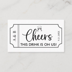 Carte De Visite Billet d'achat pour Mariage noir et blanc