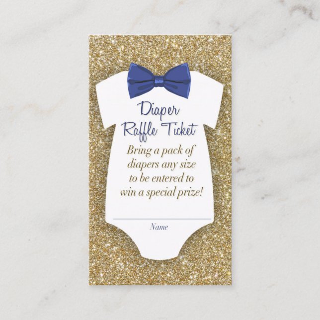 Carte De Visite Billet de rabat Baby shower Bowtie (Devant)