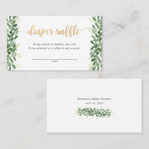 Carte De Visite Billet de tirage au sort pour couche écologique si