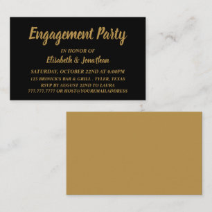 Carte De Visite Billet d'engagement Black Gold simple et moderne