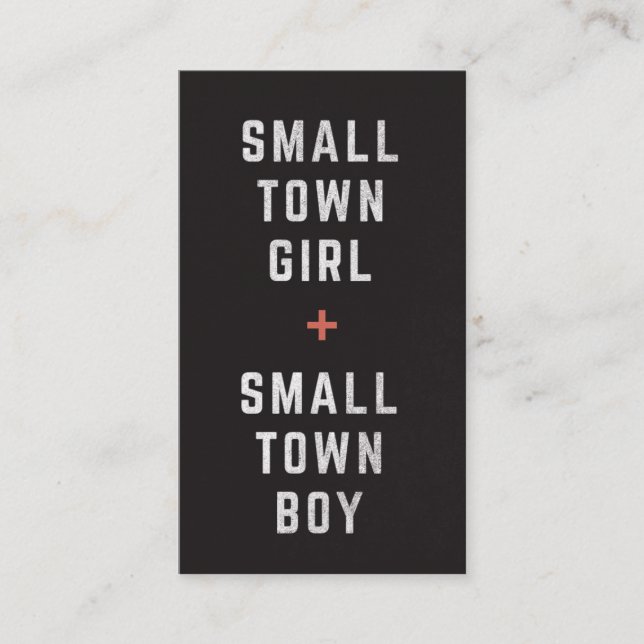 Carte De Visite Billet d'entrée de petite ville - Couleur personna (Devant)