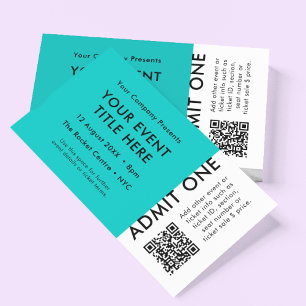 Carte De Visite Billet d'événement Billet concert Turquoise mini