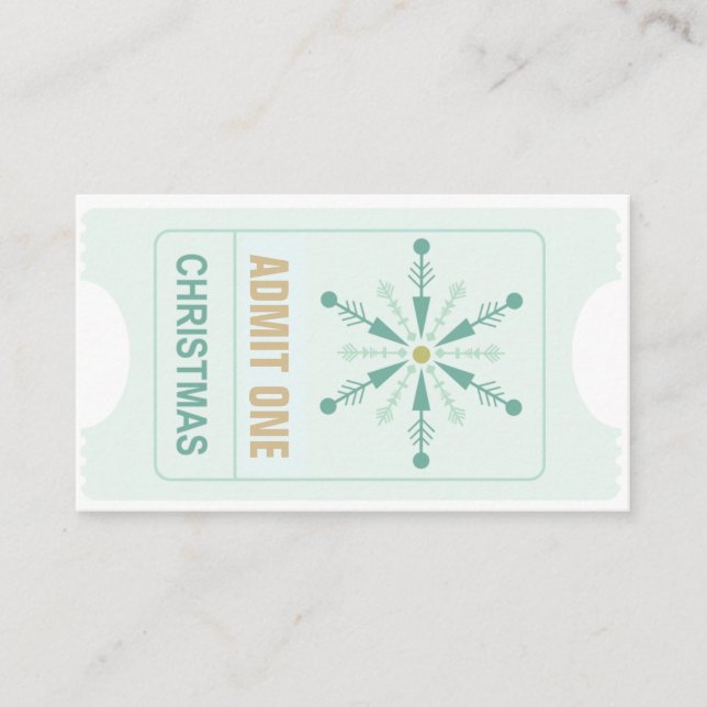 Carte De Visite Billet fête de Noël et bon boisson gratuite (Devant)