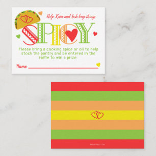 Carte De Visite Billet Fiesta Fête des mariées Tacos Spice Raffle