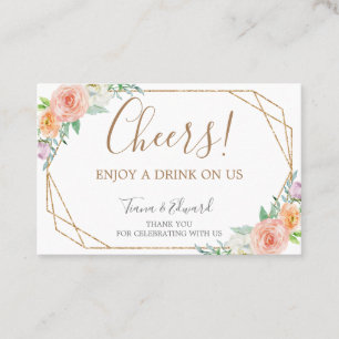 Carte De Visite Billet géométrique de boissons de fleurs