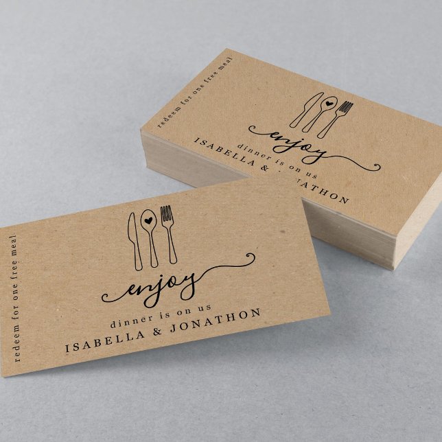 Carte De Visite Billet nourriture, bon repas gratuit (Créateur téléchargé)