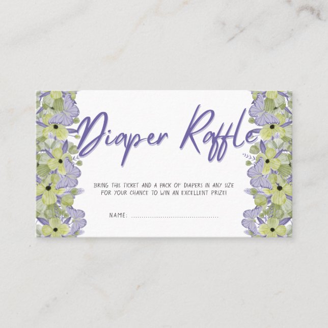 Carte De Visite Billet rabat Baby shower à papier papillon (Devant)