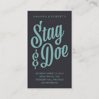 Carte De Visite Billet Scripty Stag & Doe