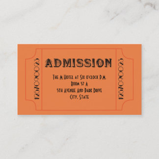 Carte De Visite Billets de la soirée à thème "Speakeasy" des année
