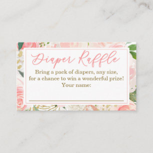 Carte De Visite Billets de rousseur rose et or Floral