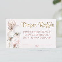 Billets de tombola pour couche fille ballon