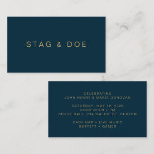 Carte De Visite Billets Stag and Doe/Jack et Jill modernes