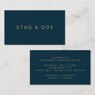 Carte De Visite Billets Stag and Doe/Jack et Jill modernes