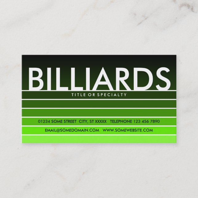 Carte De Visite BILLIARDS éco (Devant)