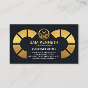Carte De Visite Binoculums d'or Falcon privé Enquêteur privé