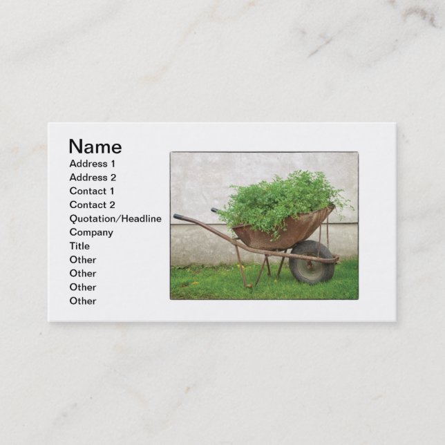 Carte De Visite Bio Wheelbarow (Devant)