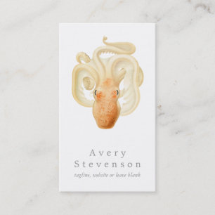 Carte De Visite Biologie marine vintage d'Octopus Nautique