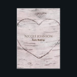 Carte De Visite Birch Tree & Heart Rustic Natural Bridal Mariage<br><div class="desc">Birch Tree & Heart Rustic Naturel Mariage Cartes.</div>