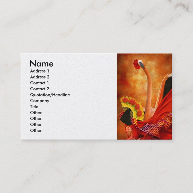 Carte De Visite Bird - Flamingo - Flamengo Dancer (Devant)
