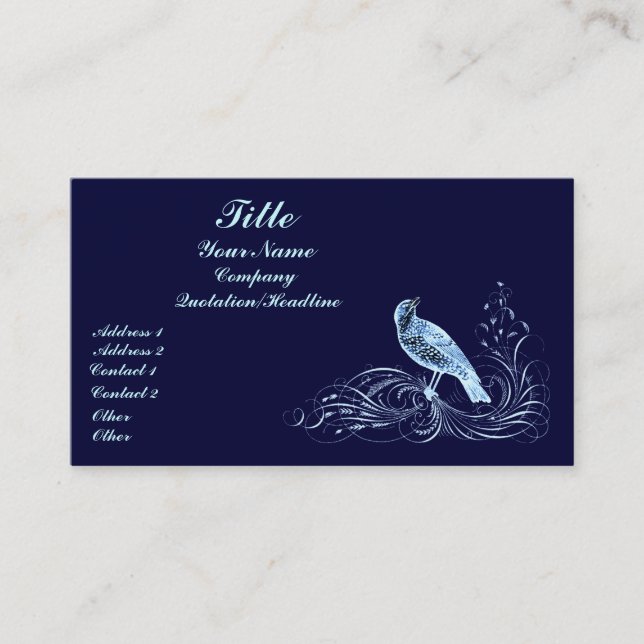 Carte De Visite Bird on a Scroll (Devant)