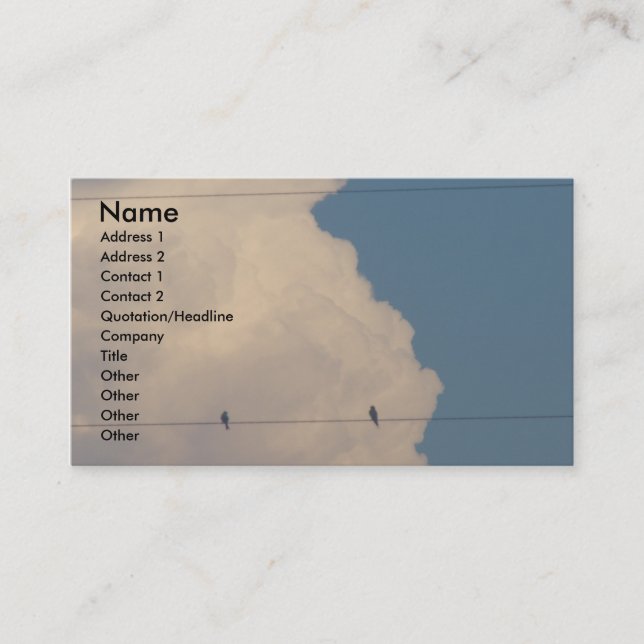 Carte De Visite Birds On A Wire with Fog on Lens (Devant)