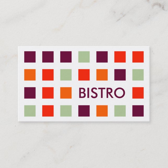 Carte De Visite BISTRO (carrés modernes) (Devant)