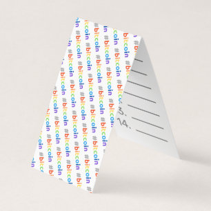 Carte De Visite Bitcoin #BTC Rainbow Design Seed Card Mnemonic