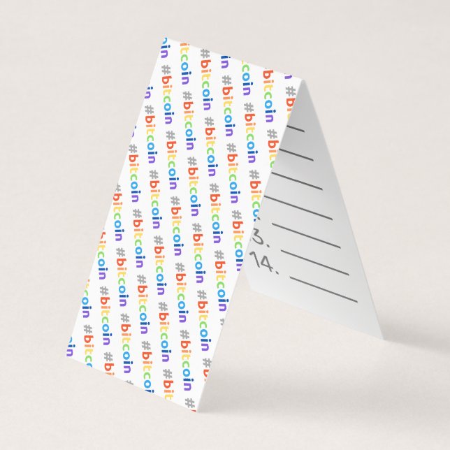 Carte De Visite Bitcoin #BTC Rainbow Design Seed Card Mnemonic (Devant)